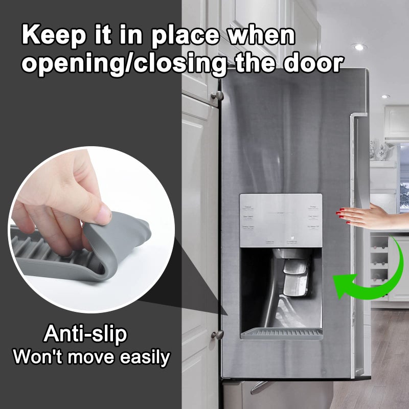 Kindga Refrigerator Drip Catcher Tray,Protector Ice And Water Dispenser Pan,Fridge Spills Water Pad Catch Basin For Drainage (Rectangular,Grey) - Image 4